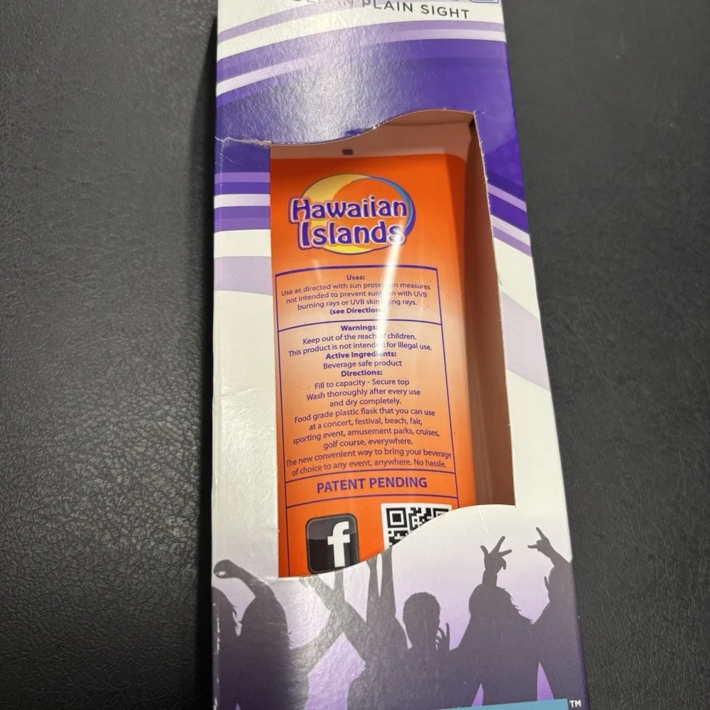 Smuggle Your‎ Booze Hide Alcohol Flask Sunscreen Bottle Concert Festival Orange